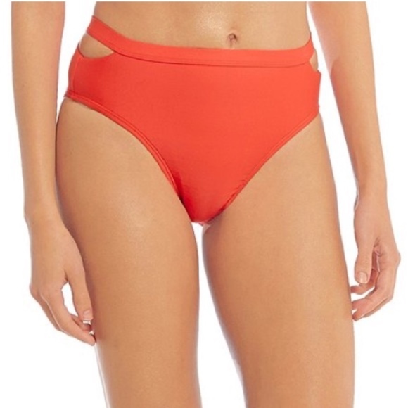 NWT Gianni Bini Red Choker Neck Cutout Swimsuit L - Picture 2 of 3
